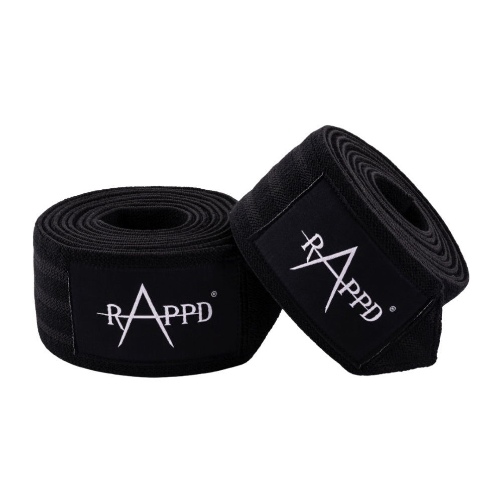 Rappd | Super Heavy Duty Knee Wraps Edition 555 (Black)
