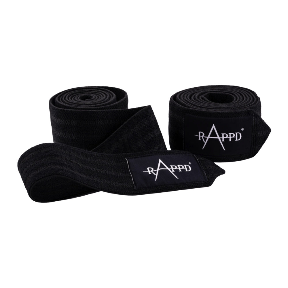 Rappd | Super Heavy Duty Knee Wraps Edition 555 (Black)
