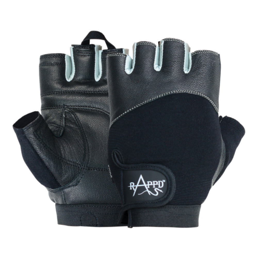 Rappd | Unisex V Max Leather Training Gloves (Black/Grey)