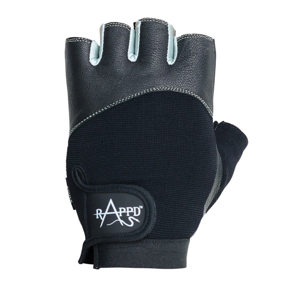 Rappd | Unisex V Max Leather Training Gloves (Black/Grey)