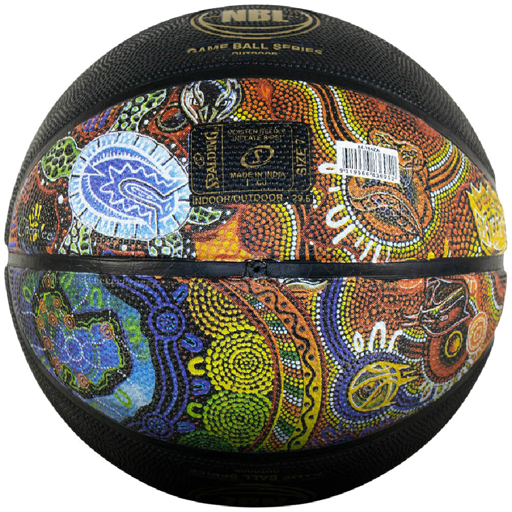 Spalding | NBL Rubber Outdoor Replica Indigenous Game Ball Size 7 (Black)