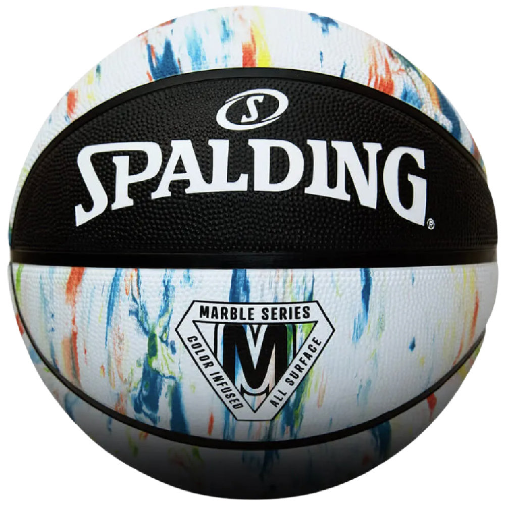 Spalding | Marble Size 7 Outdoor Basketball (Black/Rainbow)