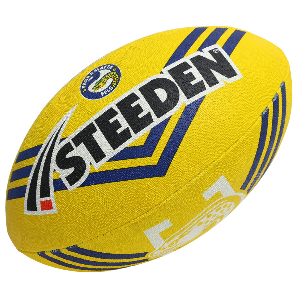 Steeden | NRL Supporter Ball Parramatta Eels Size 5  (Yellow/Blue)