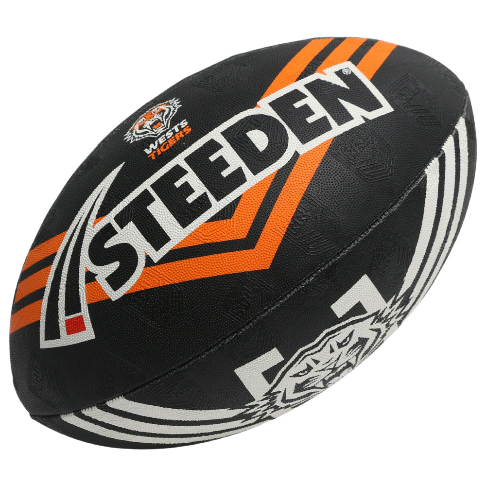 Steeden | NRL Supporter Wests Tigers Size 5 (Black/Orange)