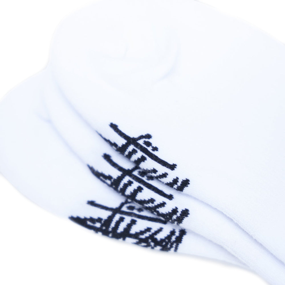 Stussy | Womens Graffiti No-Show Socks 3 Pack (White)
