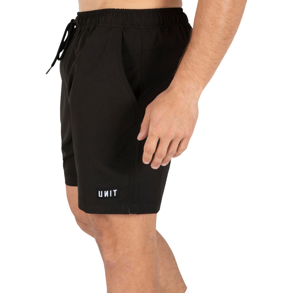 Unit | Mens Block Elastic 16" Shorts (Black)