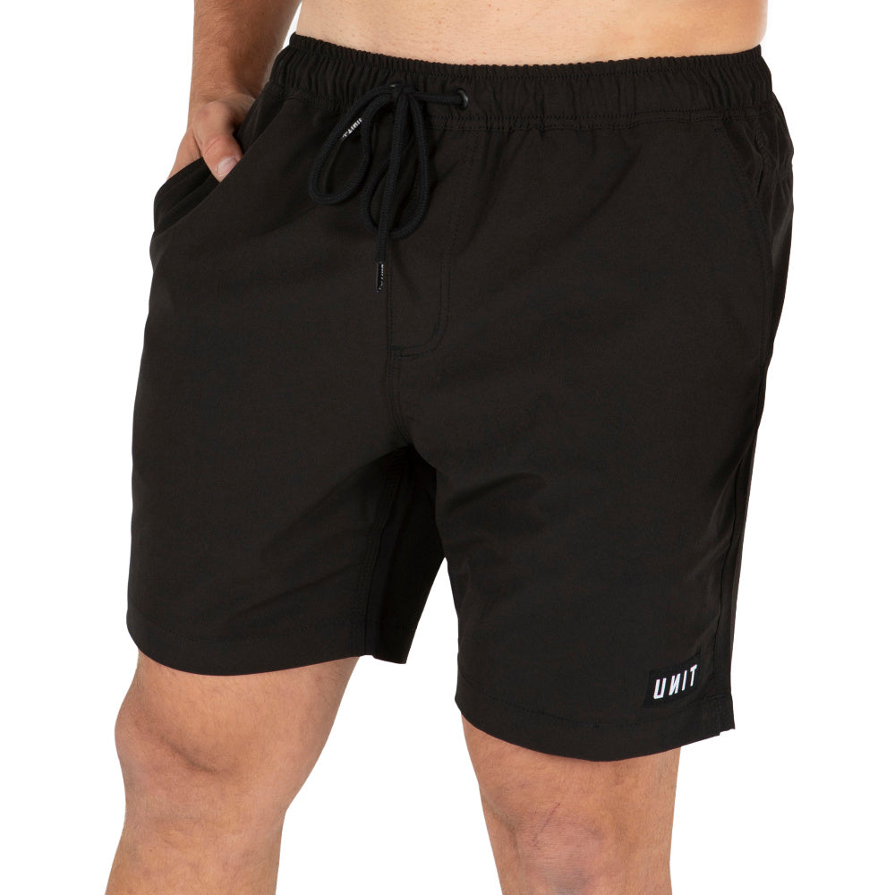 Unit | Mens Block Elastic 16" Shorts (Black)