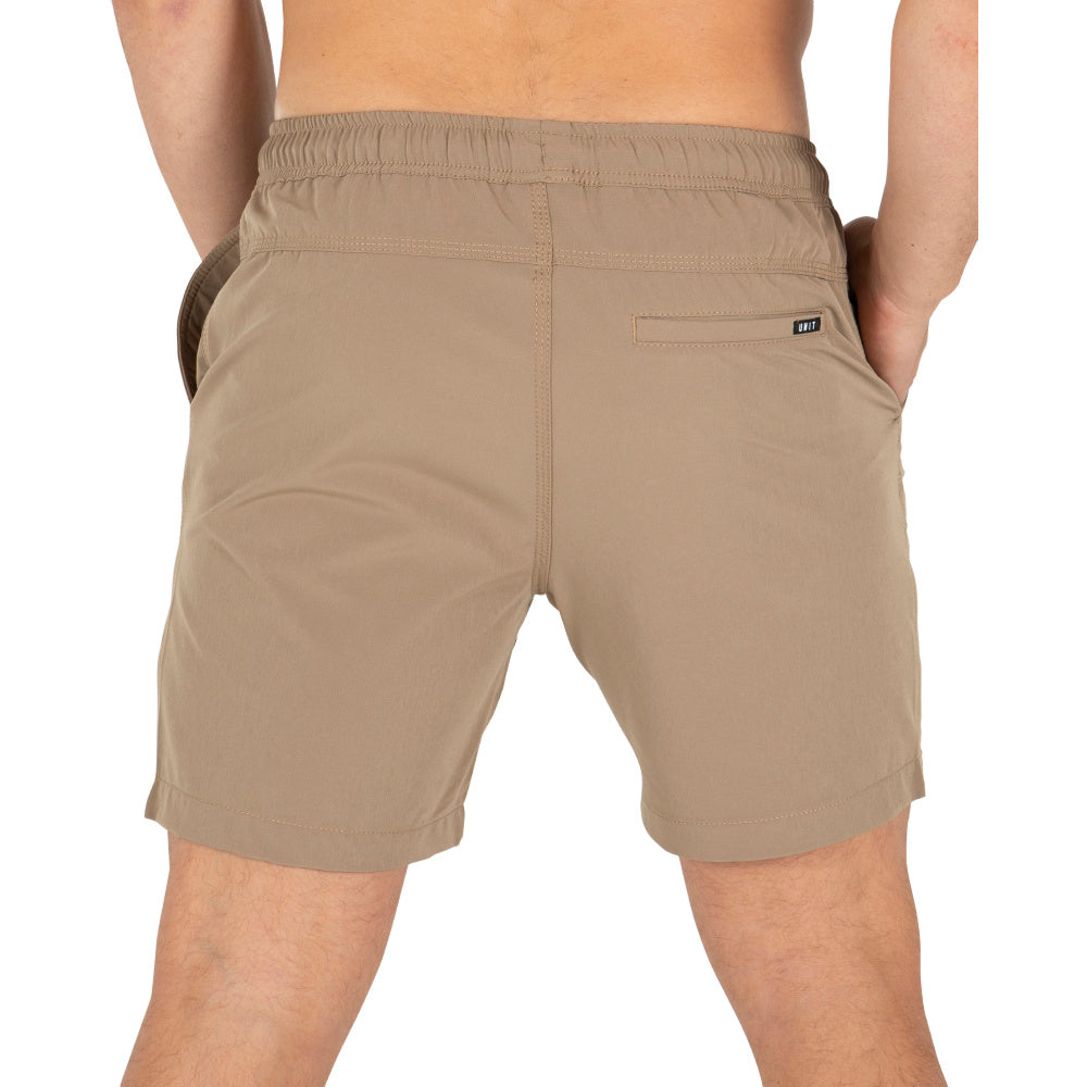 Unit | Mens Block Elastic 16" Shorts (Khaki)