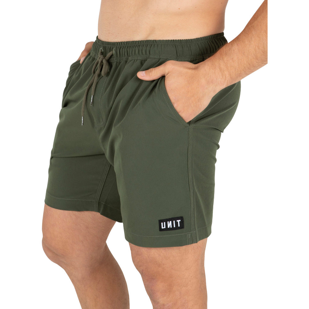 Unit | Mens Block Elastic 16" Shorts (Military)