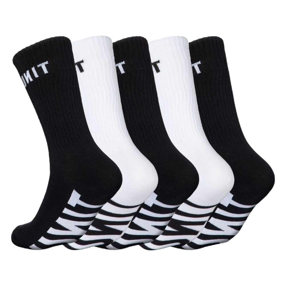 Unit | Mens Hi Lux Socks 5 Pack (Black/White)