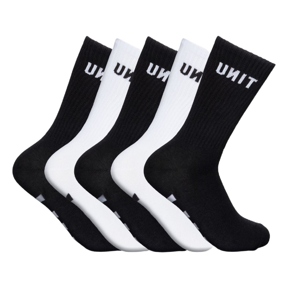 Unit | Mens Hi Lux Socks 5 Pack (Black/White)