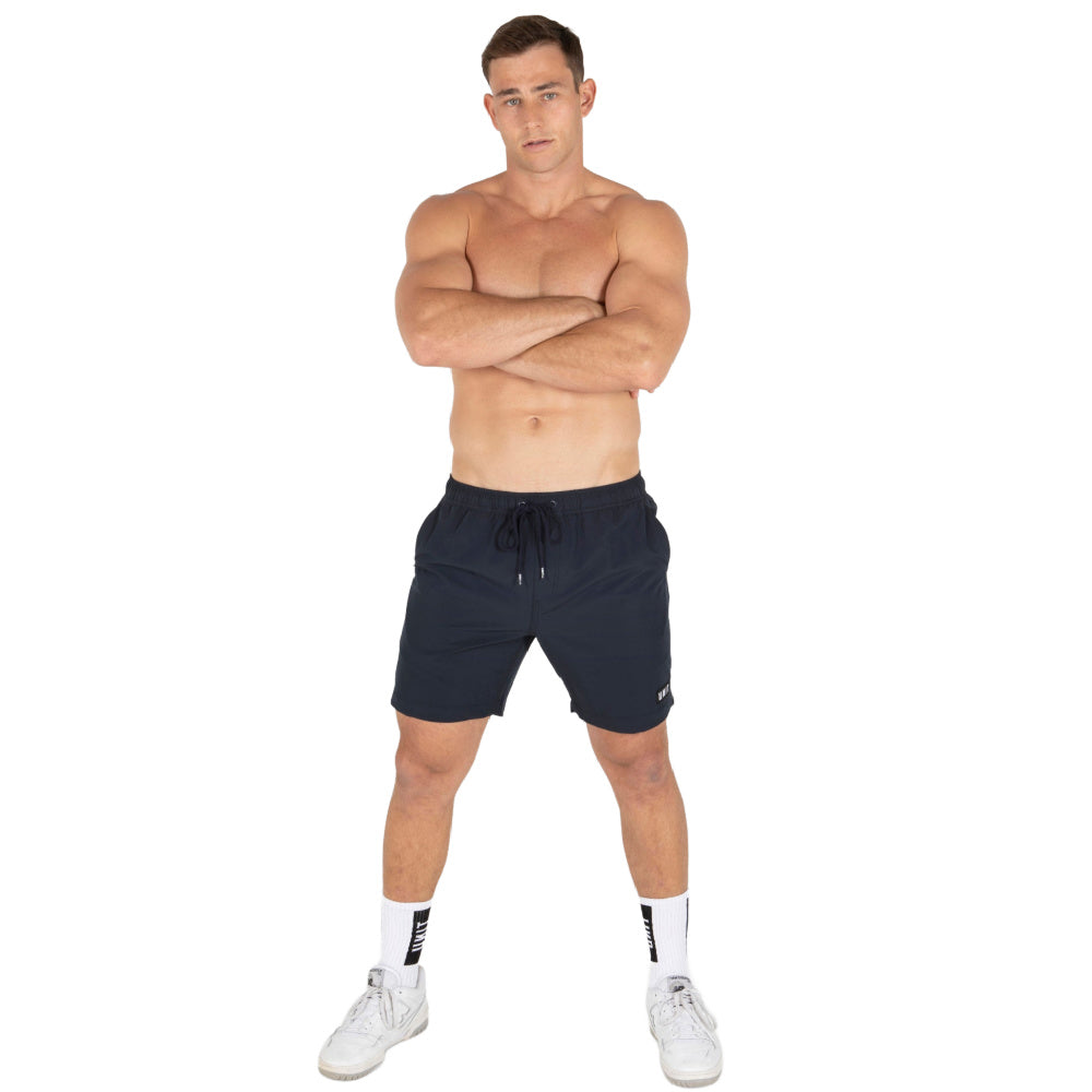 Unit | Mens Block Elastic 16" Shorts (Navy)