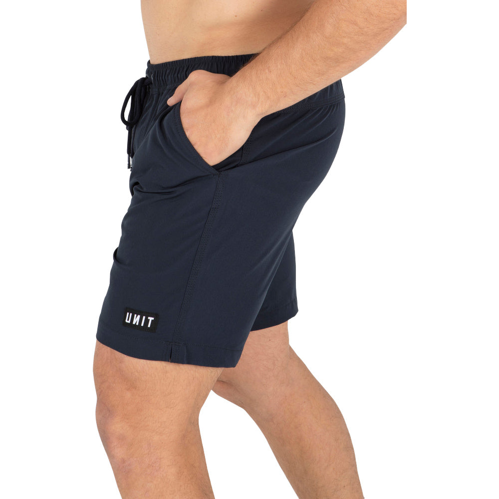 Unit | Mens Block Elastic 16" Shorts (Navy)