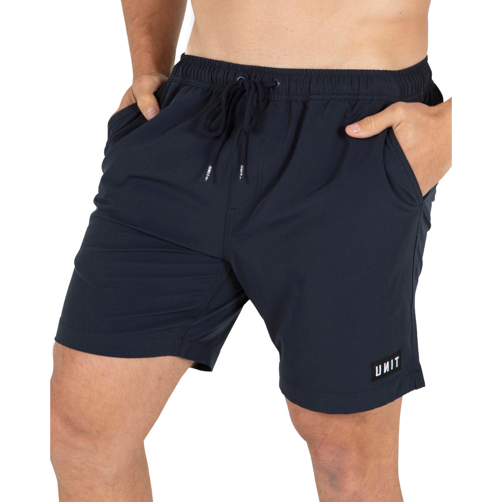 Unit | Mens Block Elastic 16" Shorts (Navy)