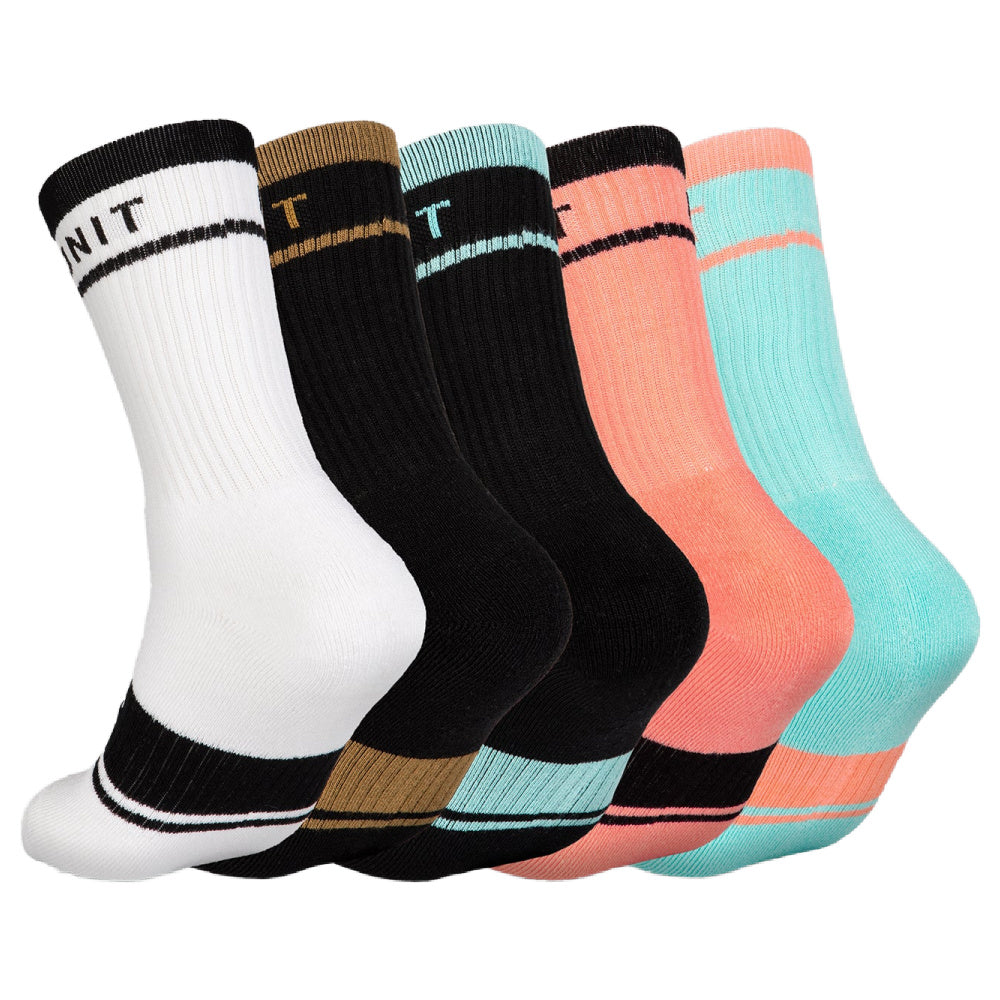 Unit | Womens Equip Hi Lux Bamboo Socks 5 Pack (Multi)