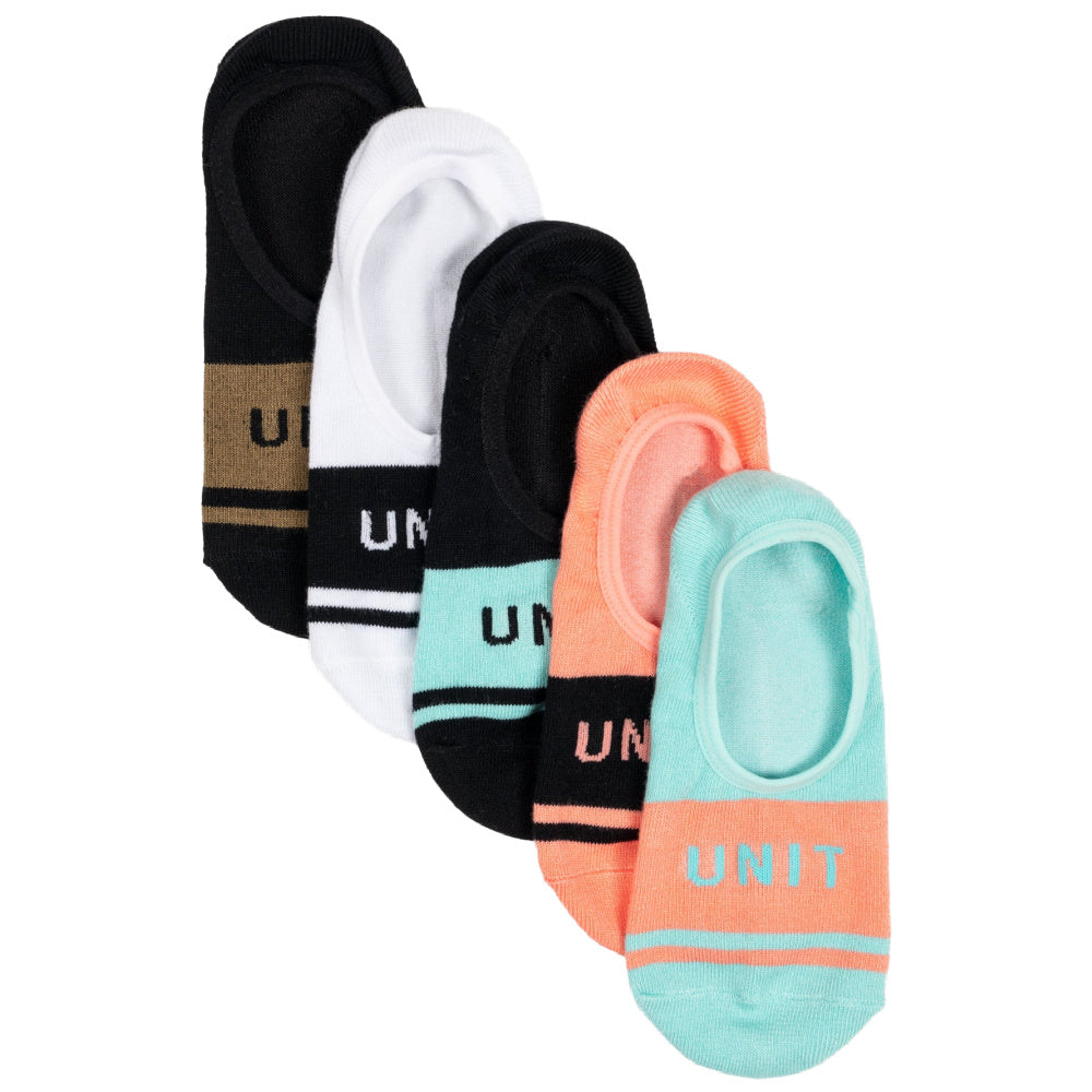 Unit | Womens Equip Invisible Bamboo Socks 5 Pack (Multi)
