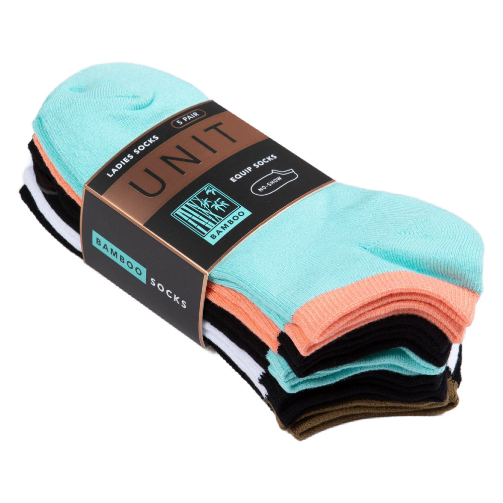 Unit | Womens Equip No Show Bamboo Socks 5 Pack (Multi)