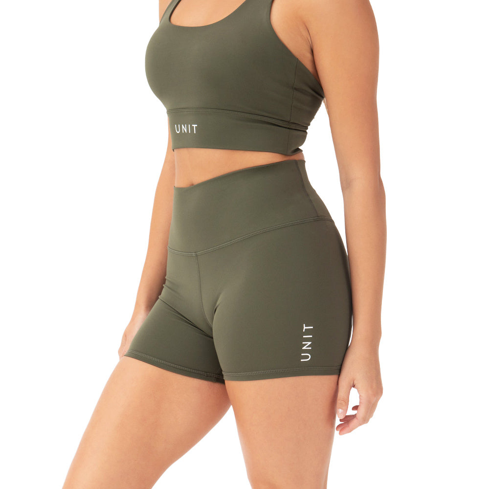 Unit | Womens Tempo Mini Active Shorts (Military)