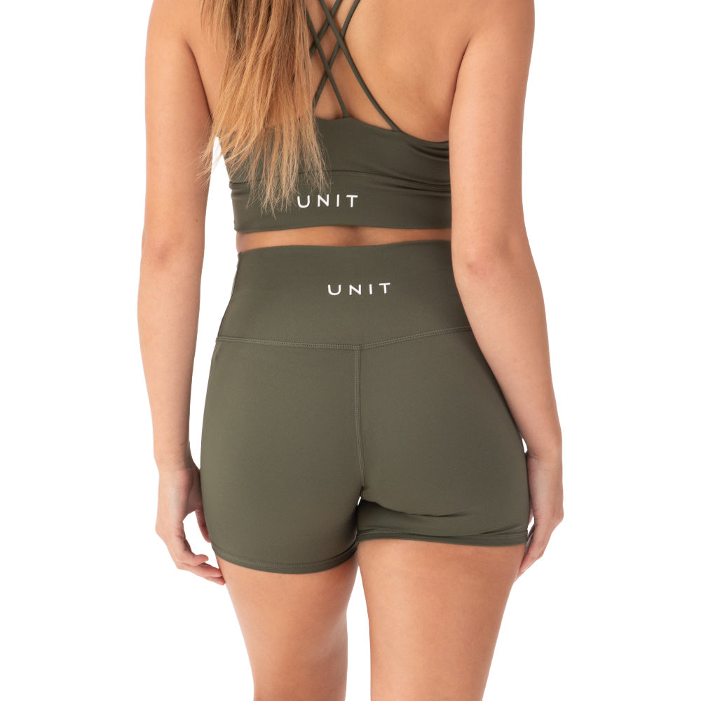 Unit | Womens Tempo Mini Active Shorts (Military)