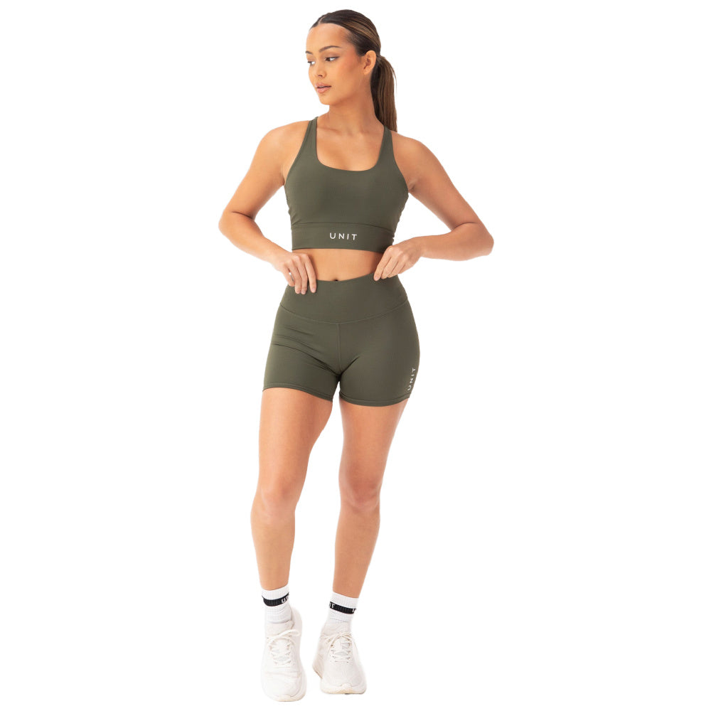 Unit | Womens Tempo Mini Active Shorts (Military)