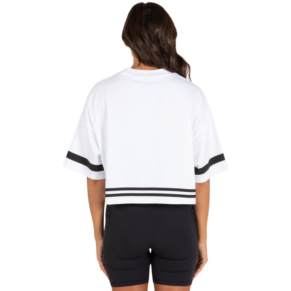 Unit | Womens Varsity Oversized Cropped Tee (White)