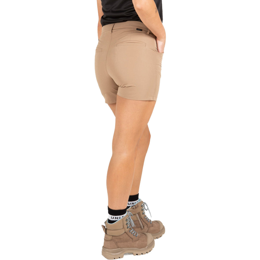 Unit | Womens Workwear Flexlite Shorts (Khaki)