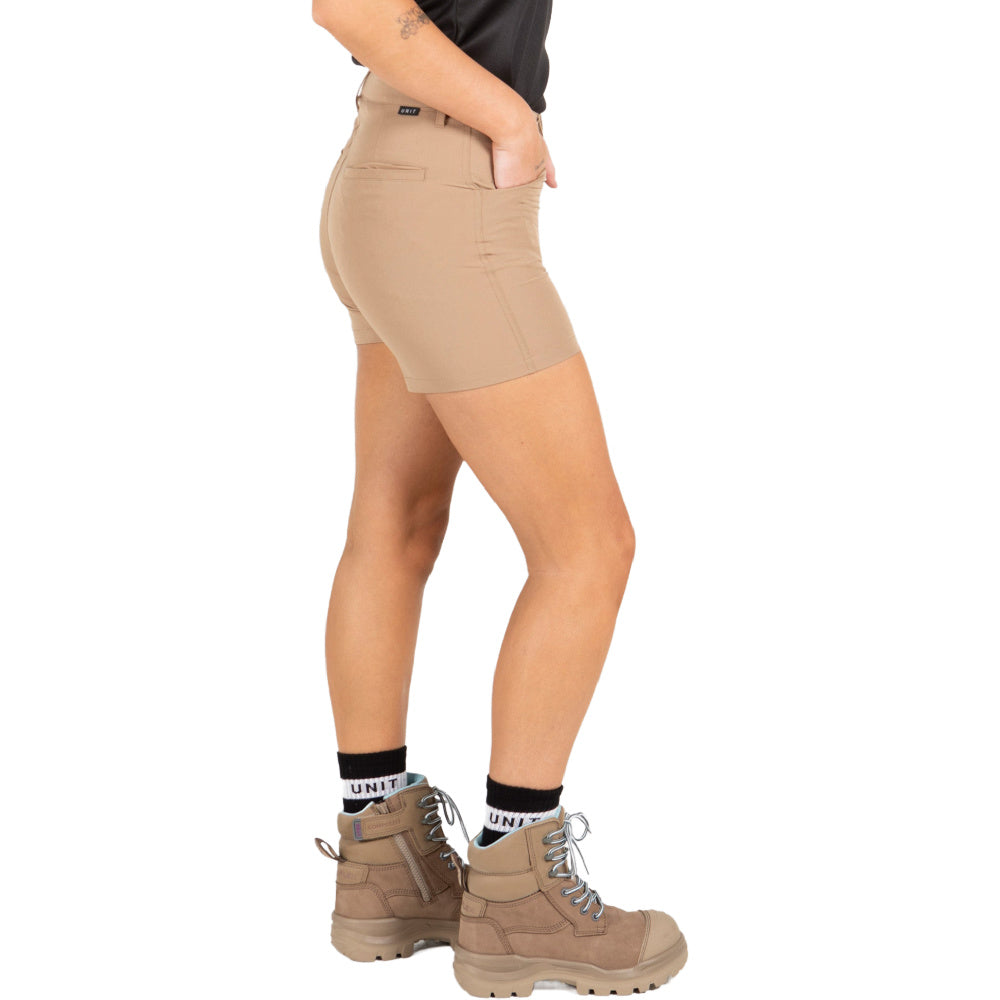 Unit | Womens Workwear Flexlite Shorts (Khaki)