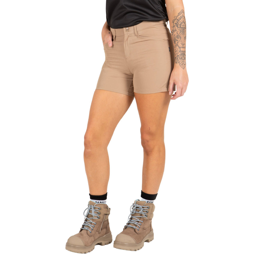 Unit | Womens Workwear Flexlite Shorts (Khaki)