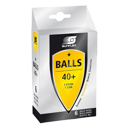 Sunflex | 1 Star 40+ Table Tennis Balls 6Pk (White)