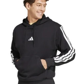 Adidas | Mens Ess 3-Stripes French Terry Hoodie (Black/White)