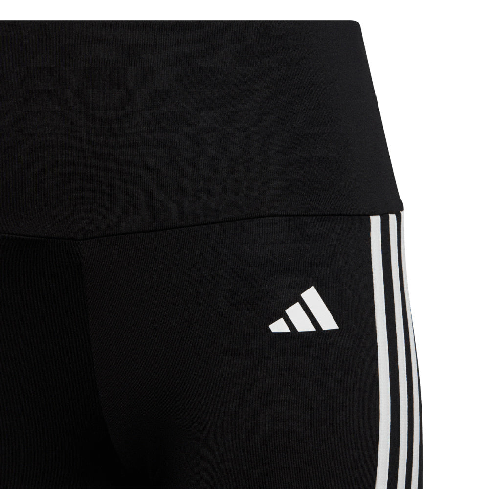 Adidas | Girls Train Essentials Aeroready 3-Stripes High Waisted Tights (Black/White)