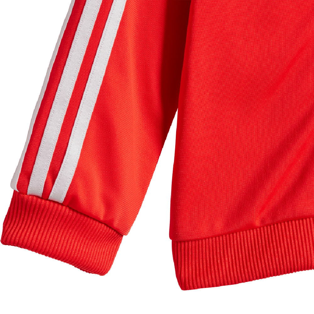 Adidas | Infant Essentials Shiny Hooded Track Suit (Red/White)