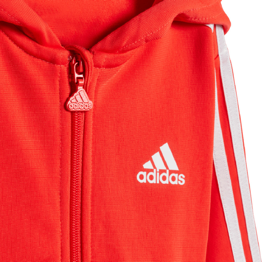 Adidas | Infant Essentials Shiny Hooded Track Suit (Red/White)