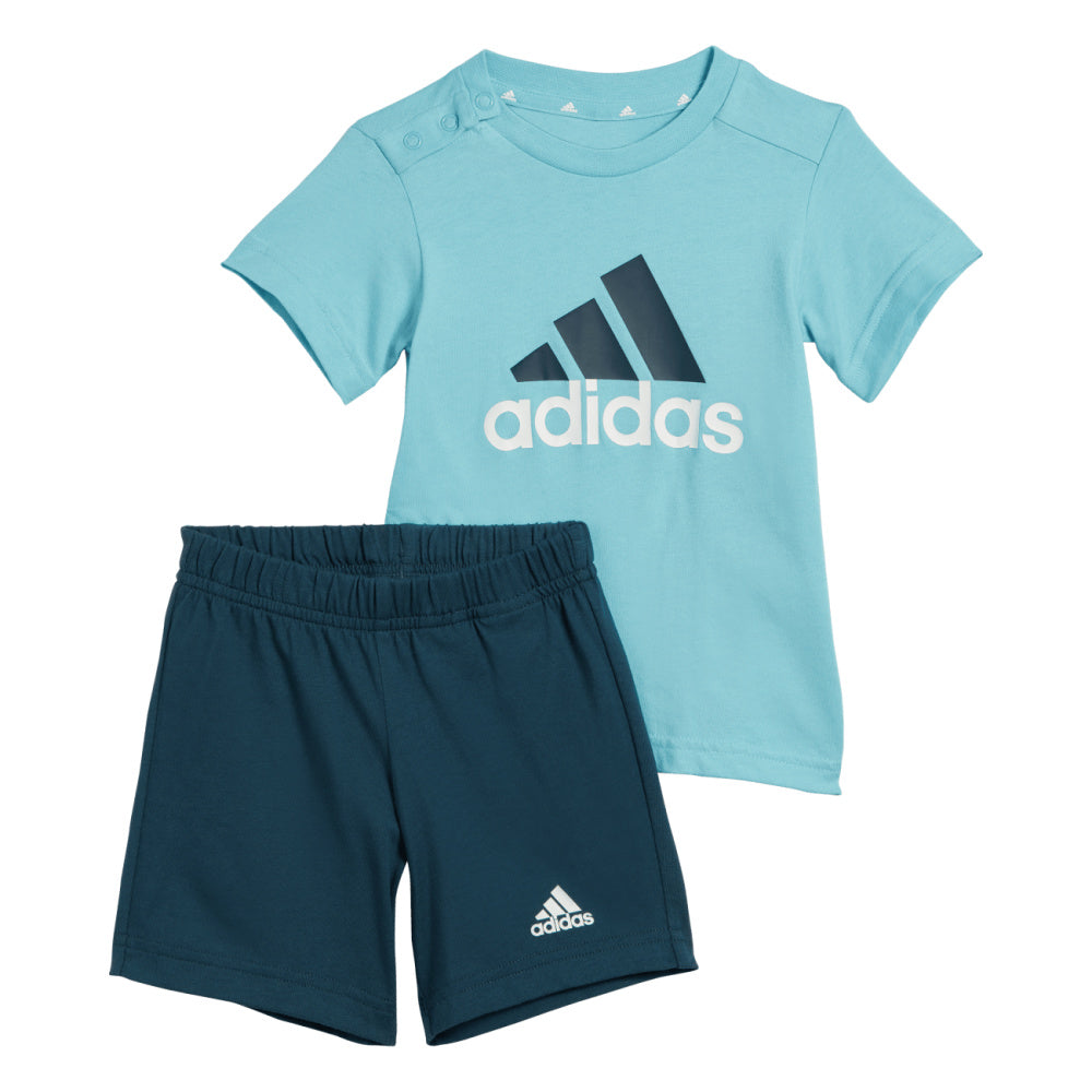 Adidas | Infants Essentials Big Logo Tee and Short Set (Light Aqua/Shadow Violet)
