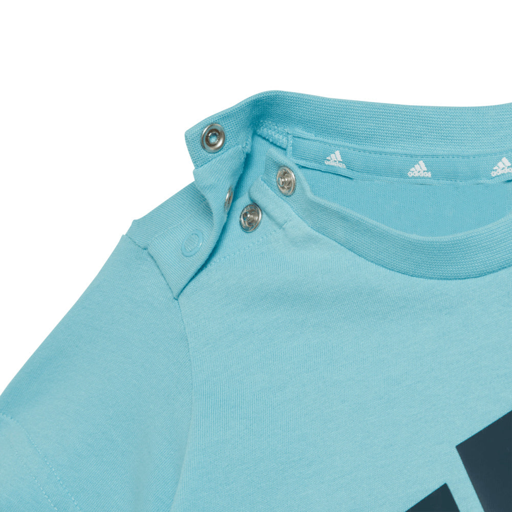 Adidas | Infants Essentials Big Logo Tee and Short Set (Light Aqua/Shadow Violet)