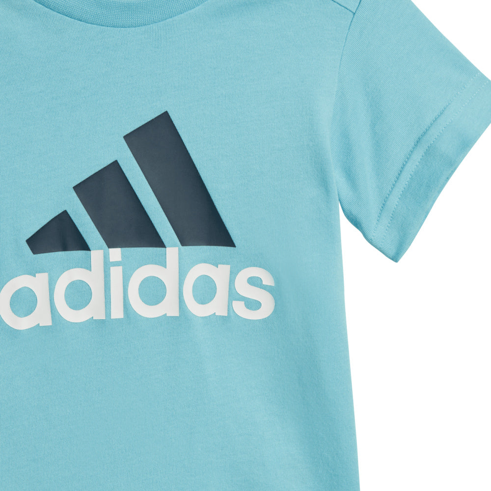 Adidas | Infants Essentials Big Logo Tee and Short Set (Light Aqua/Shadow Violet)