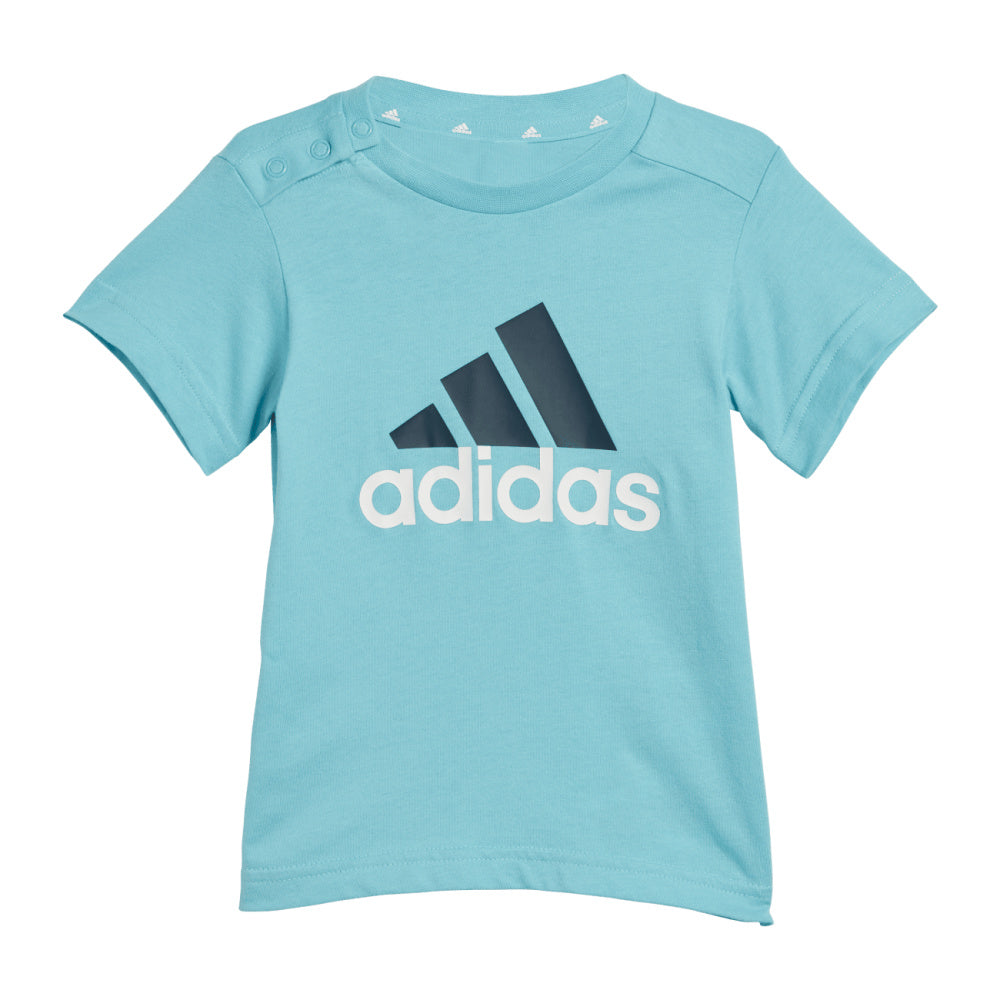 Adidas | Infants Essentials Big Logo Tee and Short Set (Light Aqua/Shadow Violet)