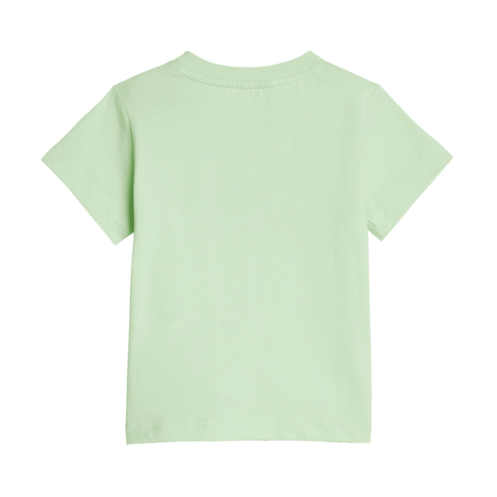 Adidas | Infants Essentials Big Logo Organic Cotton Tee Set (Semi Green Spark/Preloved Ink)