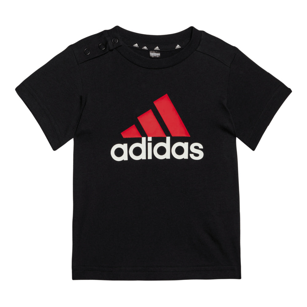 Adidas | Infants Essentials Big Logo Tee and Short Set (Black/Red)