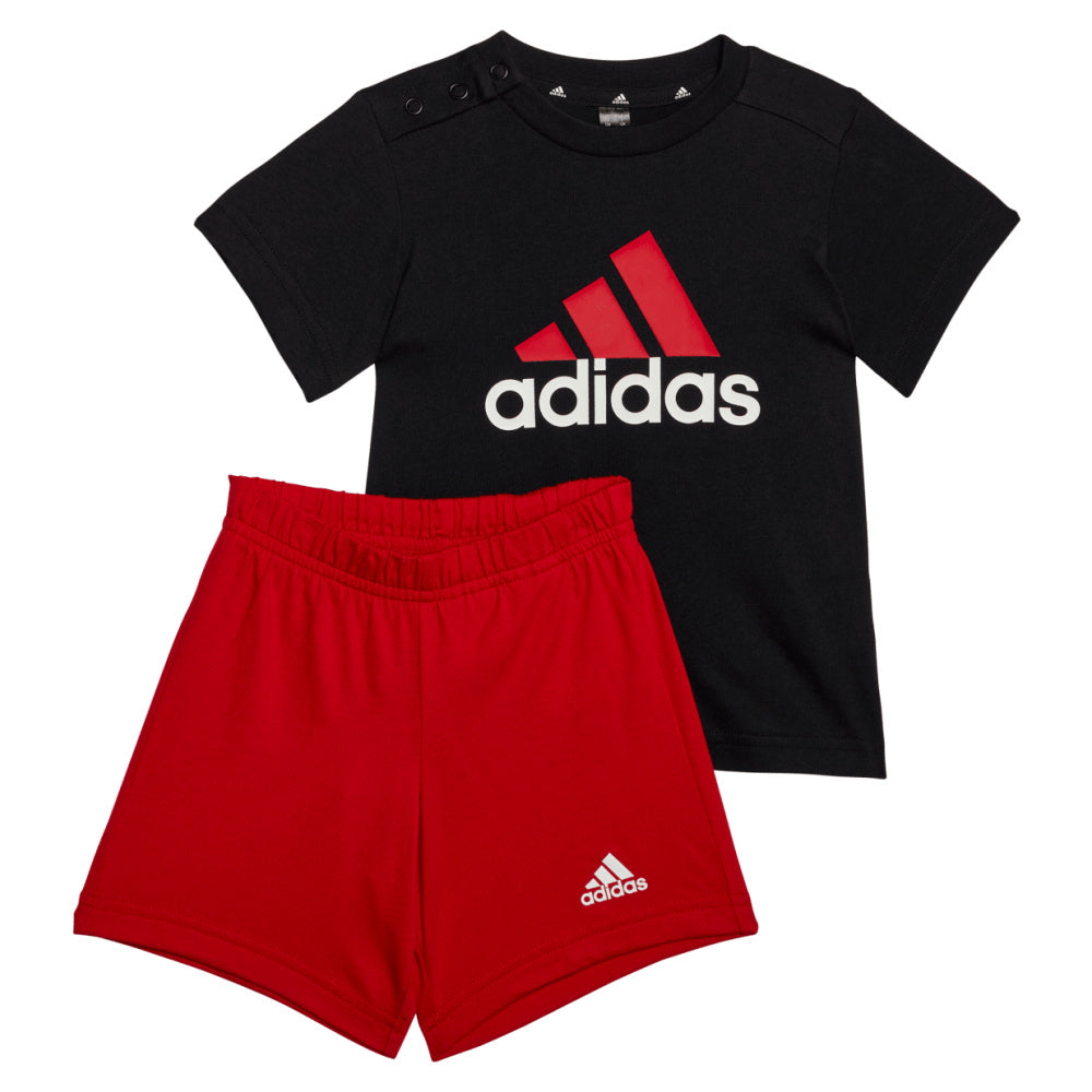 Adidas | Infants Essentials Big Logo Tee and Short Set (Black/Red)