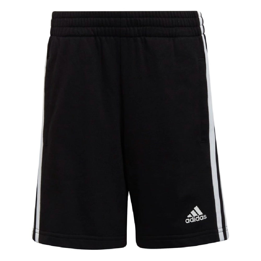 Adidas | Little Kids Unisex 3-Stripes Shorts (Black/White)