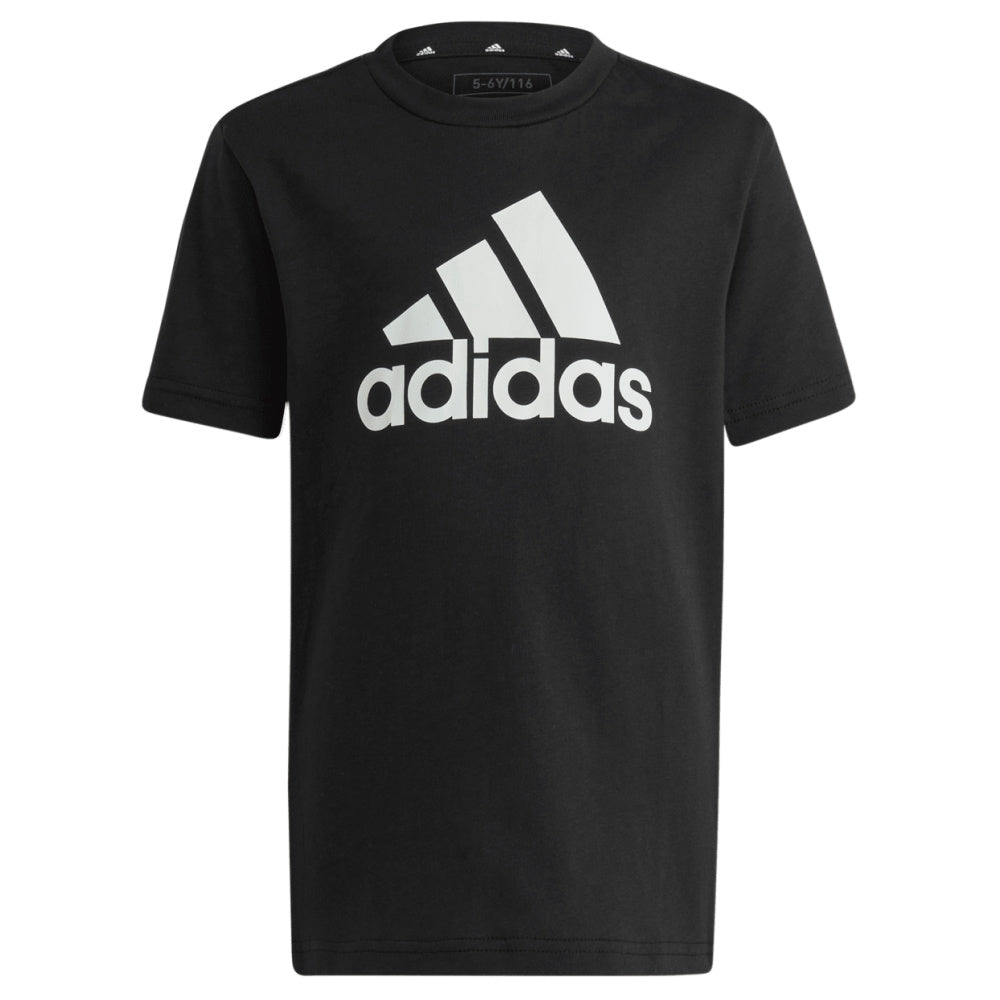 Adidas | Little Kids Unisex Big Logo Cotton Tee (Black/White)