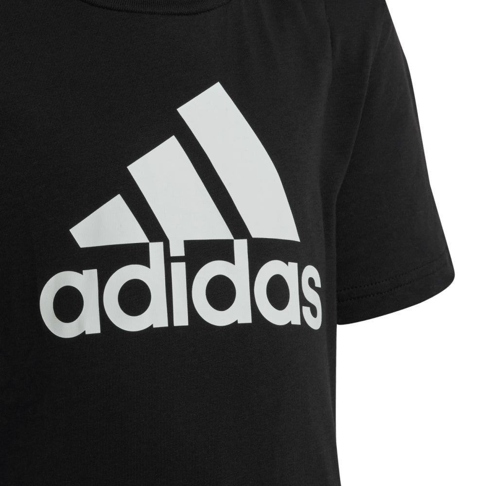Adidas | Little Kids Unisex Big Logo Cotton Tee (Black/White)