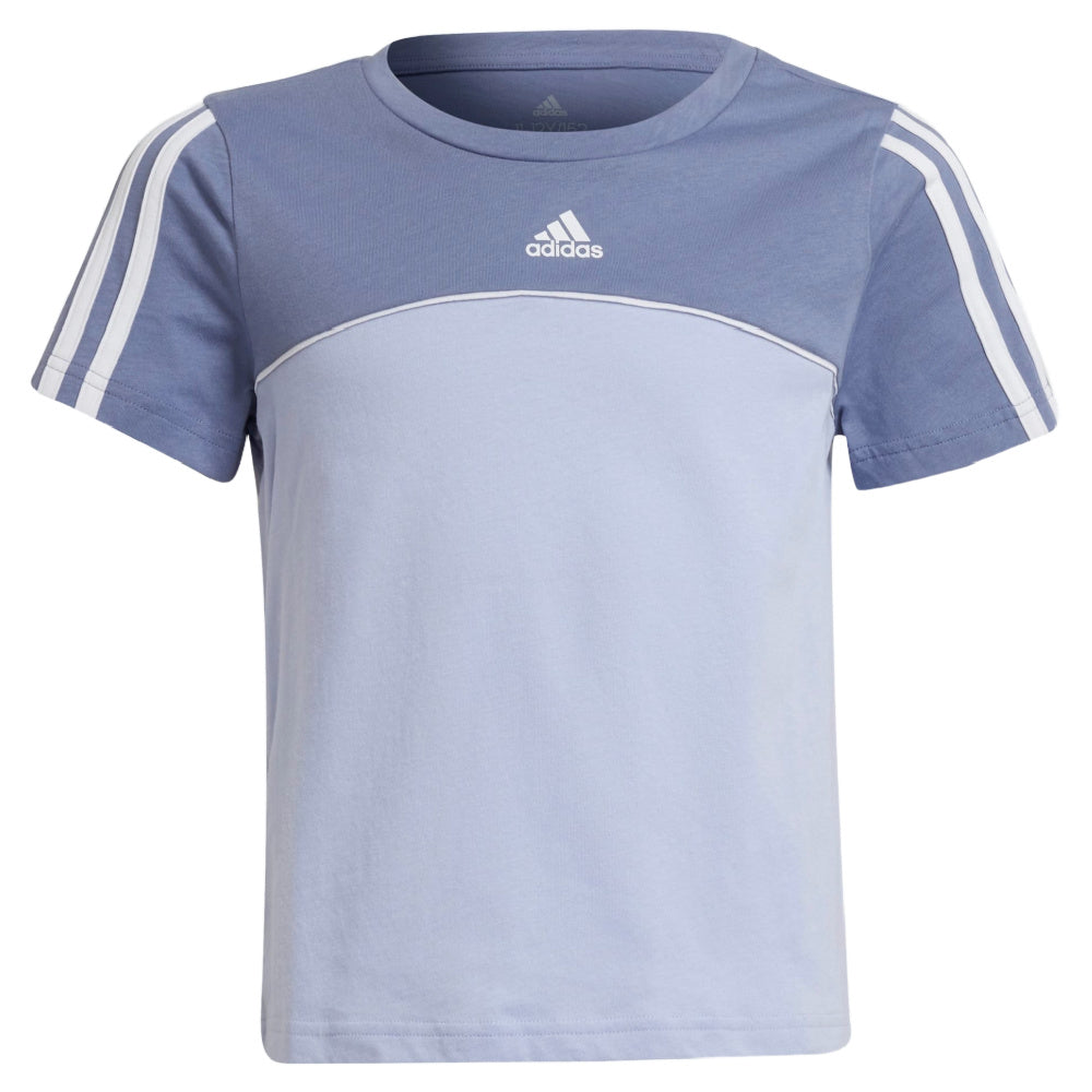 Adidas | Kids Colour Block Tee (Violet/White)