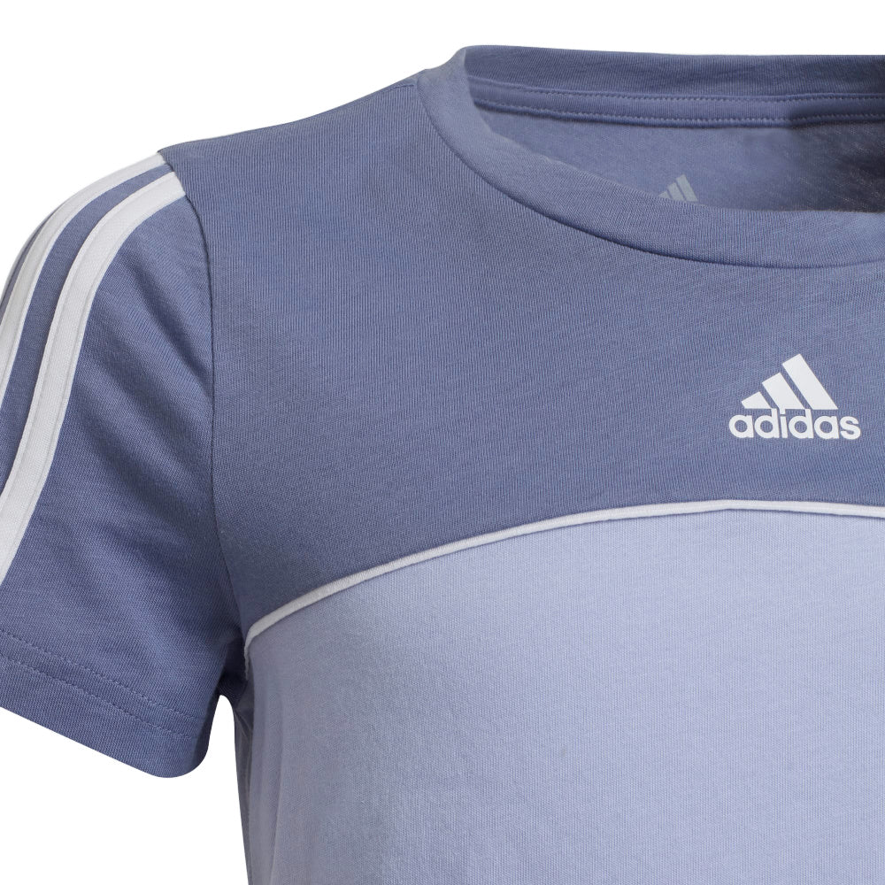 Adidas | Kids Colour Block Tee (Violet/White)