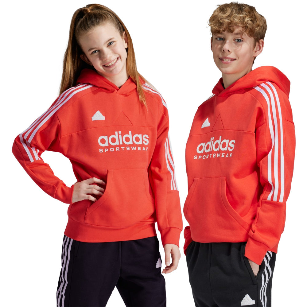 Adidas | Kids Tiro Fleece Hoodie (Red/White)