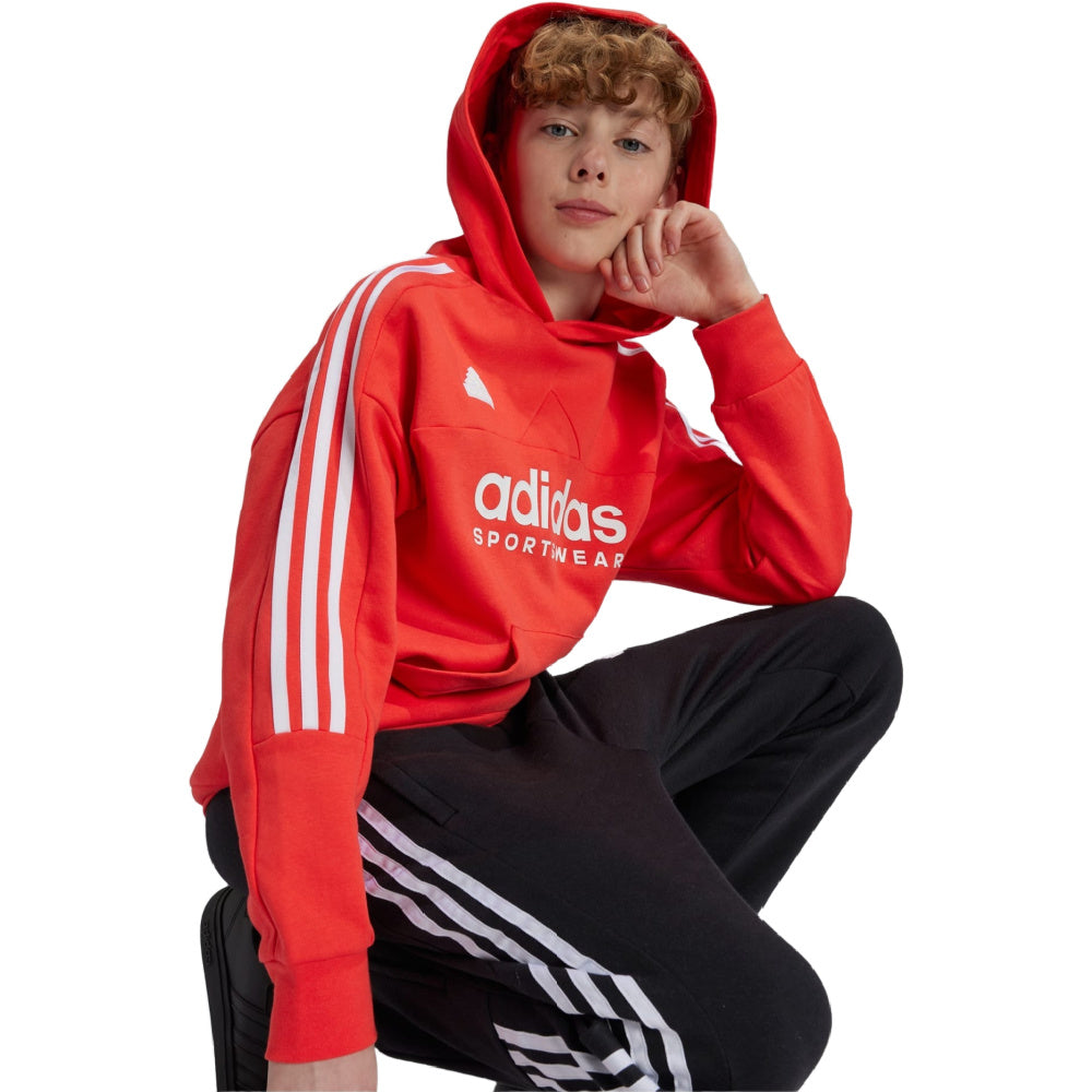 Adidas | Kids Tiro Fleece Hoodie (Red/White)