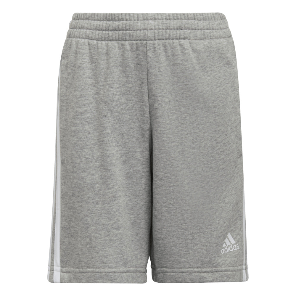 Adidas | Kids Essentials 3-Stripes Shorts (Medium Grey Heather/White)