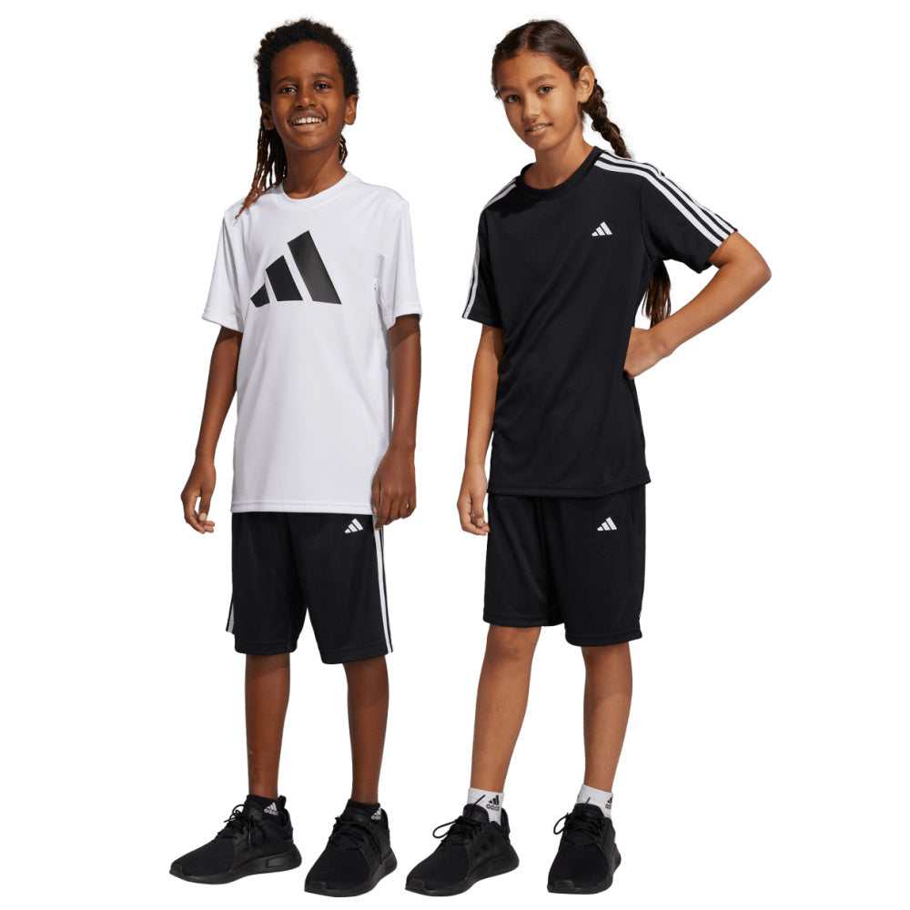 Adidas | Kids Unisex Train Essentials Aeroready 3-Stripes Shorts (Black/White)