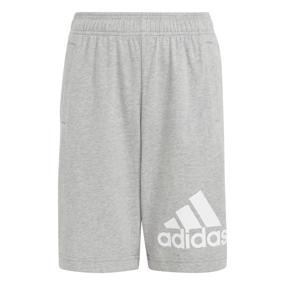 Adidas | Kids Unisex Essentials Big Logo Cotton Shorts (Medium Grey/White)